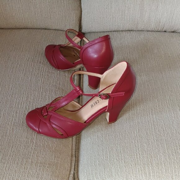 Chelsea Crew Red T-strap Flapper Heels, 5, NWB - Picture 2 of 3